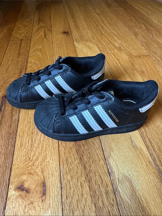 adidas Other - adidas Kids Black Sneakers with White Stripes